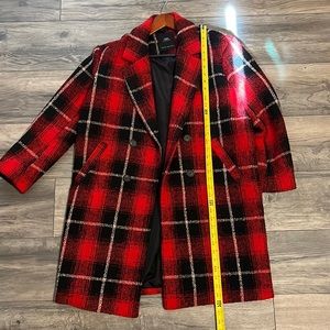 Zara Plaid Wool Blend Coat